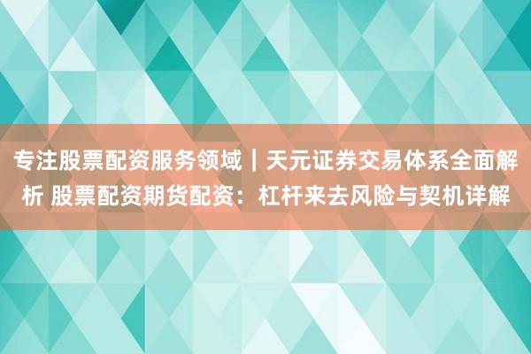 专注股票配资服务领域｜天元证券交易体系全面解析 股票配资期货配资：杠杆来去风险与契机详解